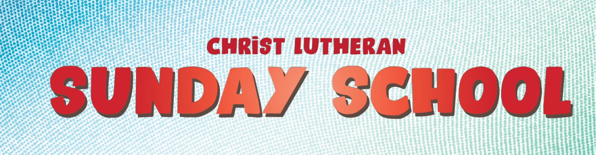 comic style background with words Sunday School in a comic font