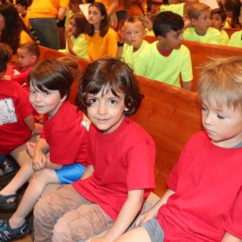 children sitting in Sanctuary during VBS