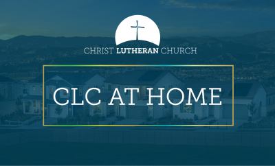 tract homes in the evening with words CLC at Home